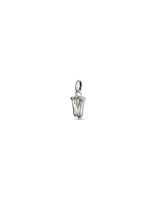 Small V initial charm, Silver, large